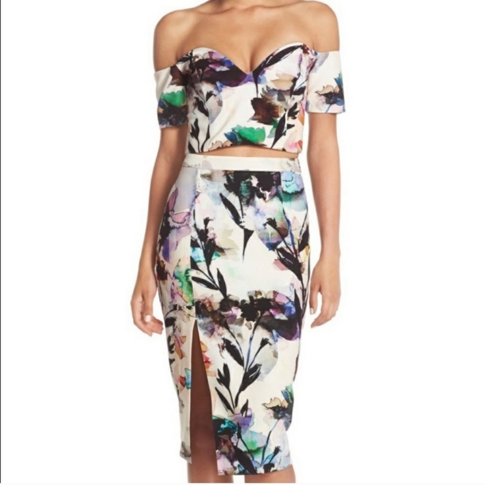 Bardot flower print set